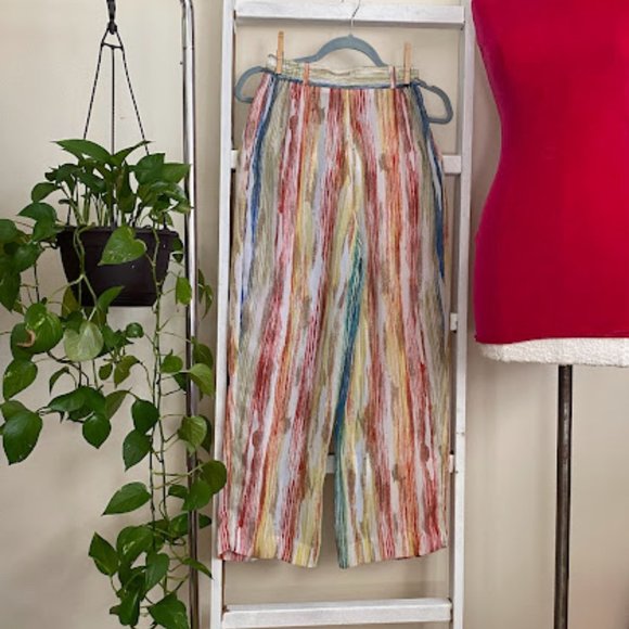 rosner multi color stripe pants size 36 - Picture 2 of 9